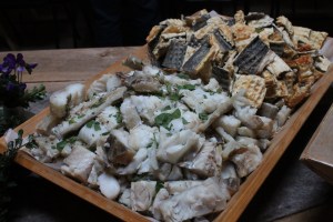 Harðfiskur (dried fish) and siginn fiskur (fermented fish).