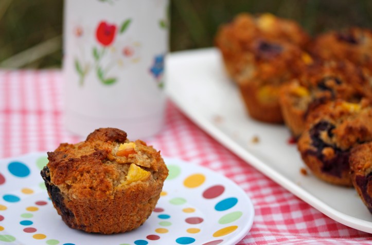 Bláberja-, ferskju- og kókosmúffur (2)