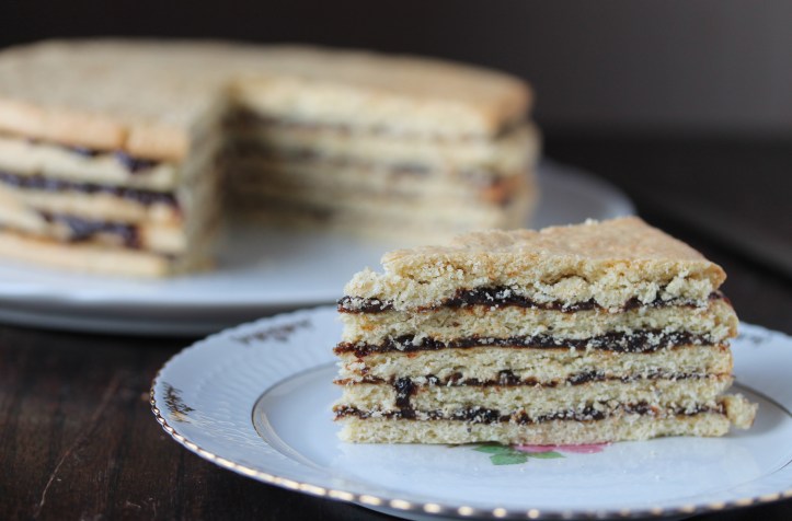 Vínarterta - layered cake with prune compote